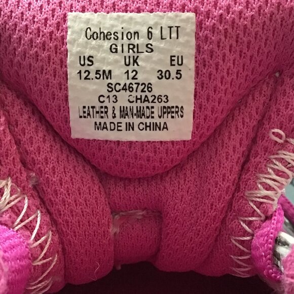 Saucony Sneakers Little Girl Size 12.5 Cohesion 6 LTT Gray Magenta Athletic Shoe - Picture 7 of 10